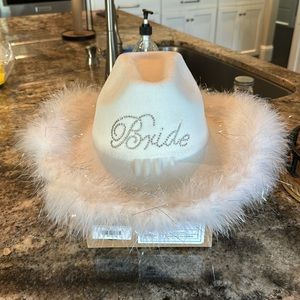 Brand new David’s Bridal Bride cowboy hat. Asking 30